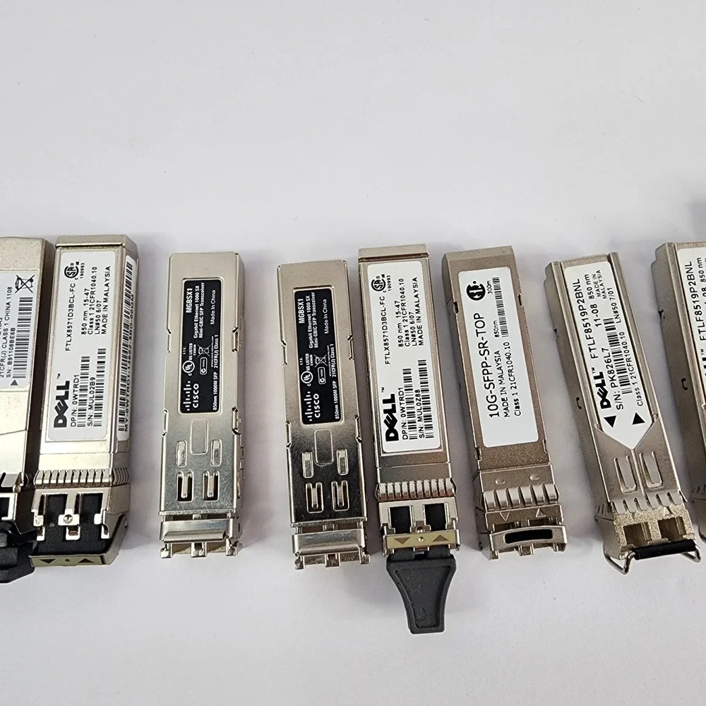 Lot of 18 various SFP fiber transciever modules